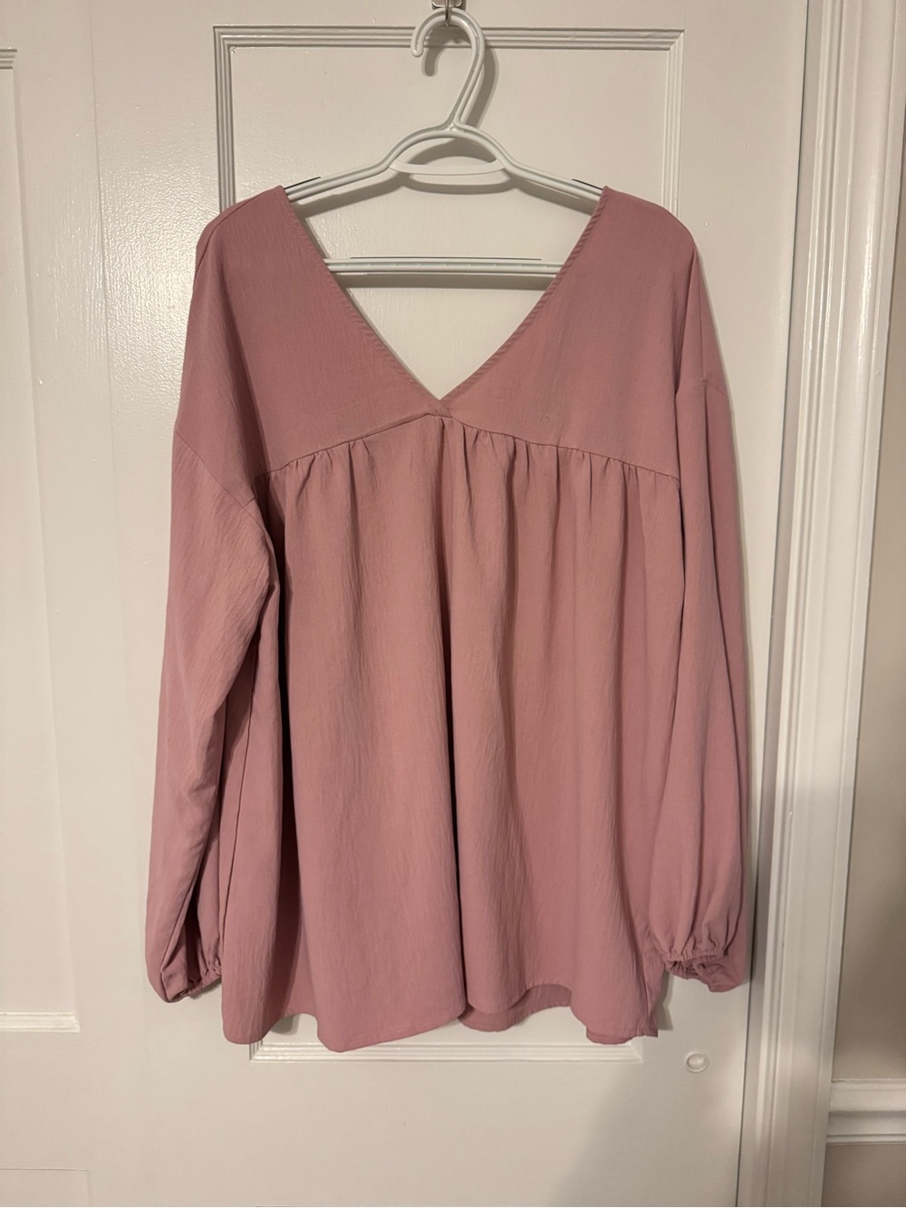 ODDY Dusty Rose V-Neck Long Sleeve Tunic